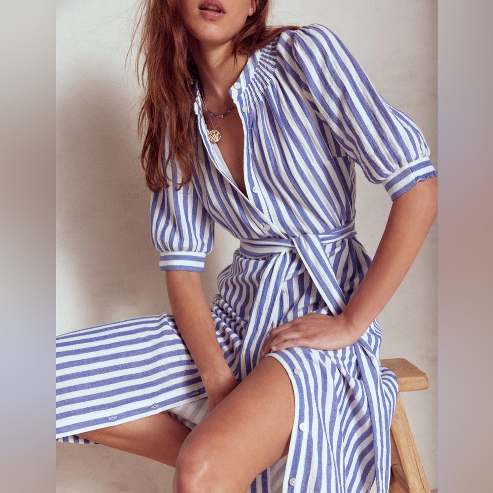 BODEN Ada Double Cloth Midi Dress